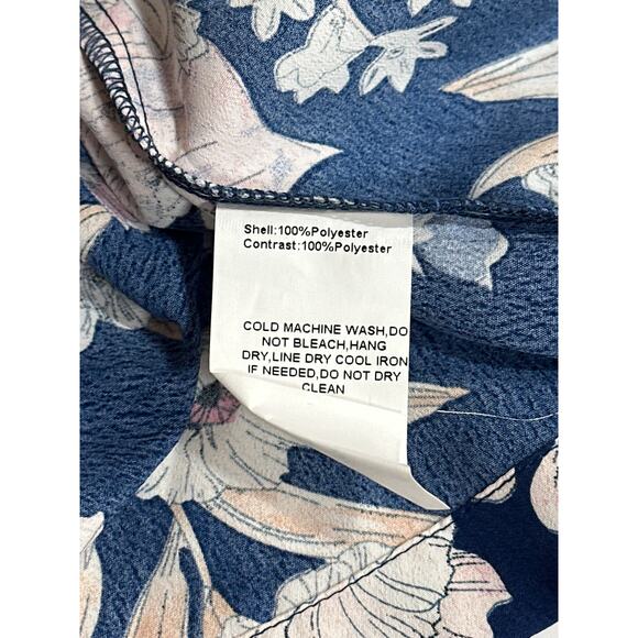 Suzanne Betro Floral Polka Dot Printed Kimono Top Cardigan Blue Long Sleeves 1X - Picture 11 of 14